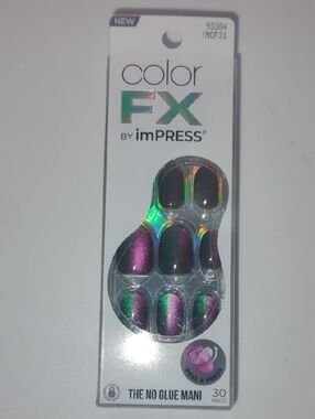 imPRESS Color FX Press-On Nails — Iridescent Purple & Green Shift